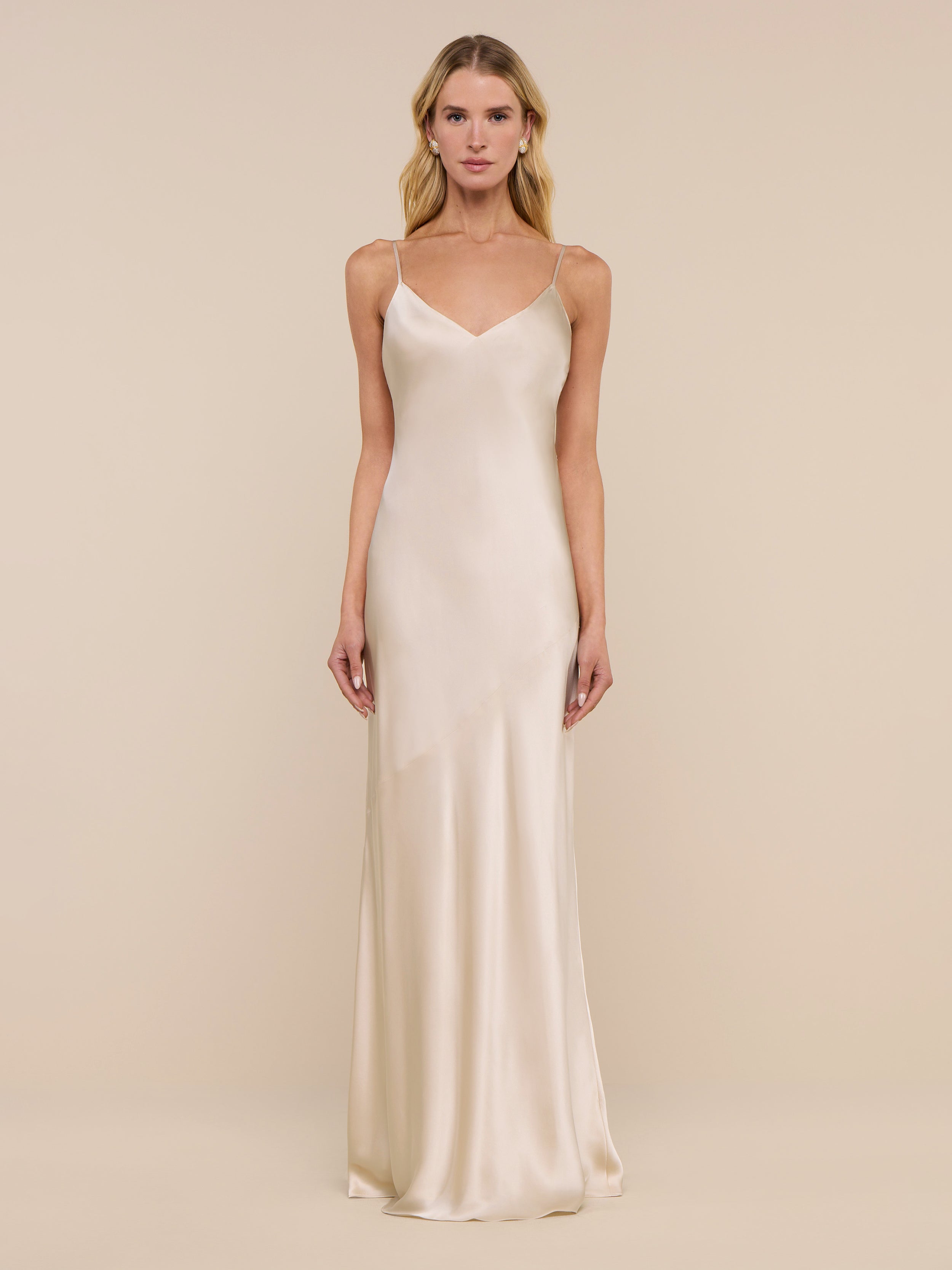 slim fit dress slacks Full-Length Silk Satin Slip with Lacing Details Summer Woman´s Wear 2023 –  Desire Avenue main image 1