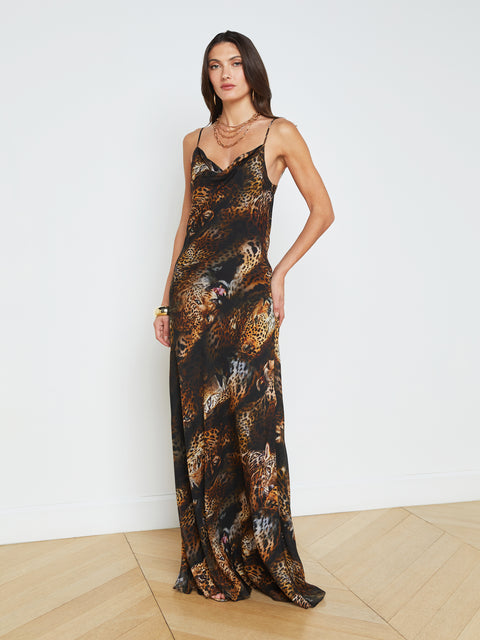 Christine Silk Leopard-Print Dress dress L'AGENCE   
