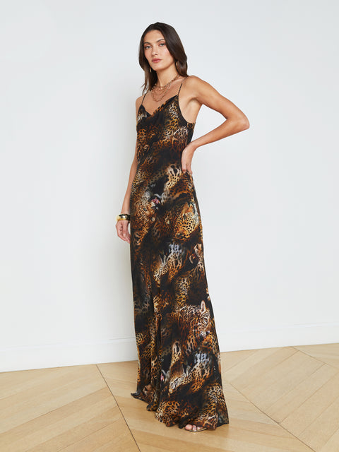 Christine Silk Leopard-Print Dress dress L'AGENCE   