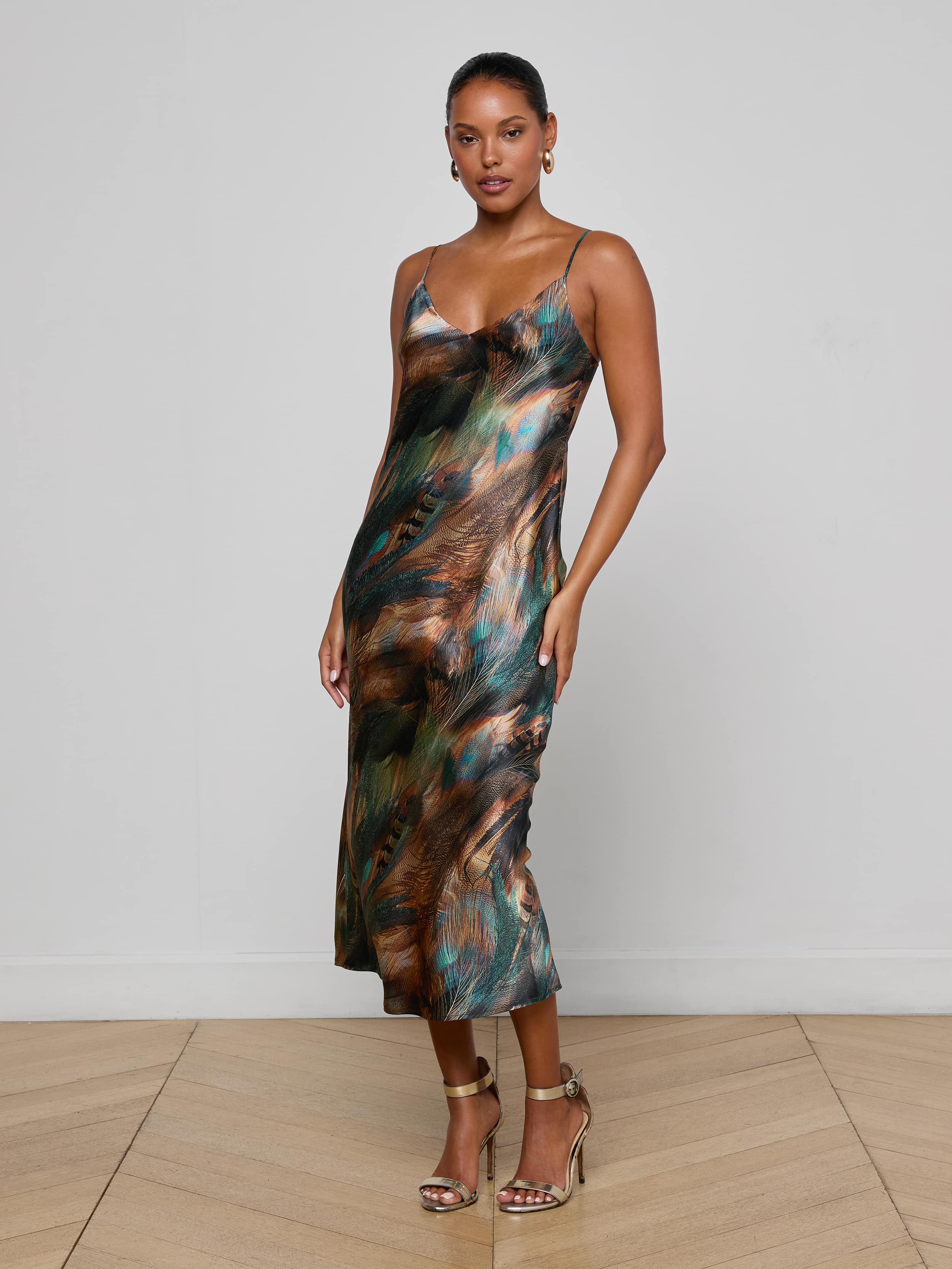 Segmented Tiered Silk Slip Dress