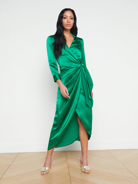 Kadi Silk Wrap Dress dress L'AGENCE   