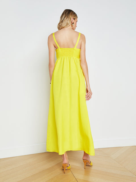 Jessamy Linen-Blend Maxi Dress dress L'AGENCE   