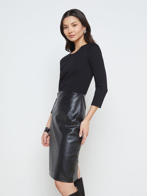 Franci Leather Dress dress L'AGENCE Sale   