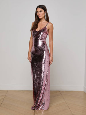 Abito maxi con paillettes karma