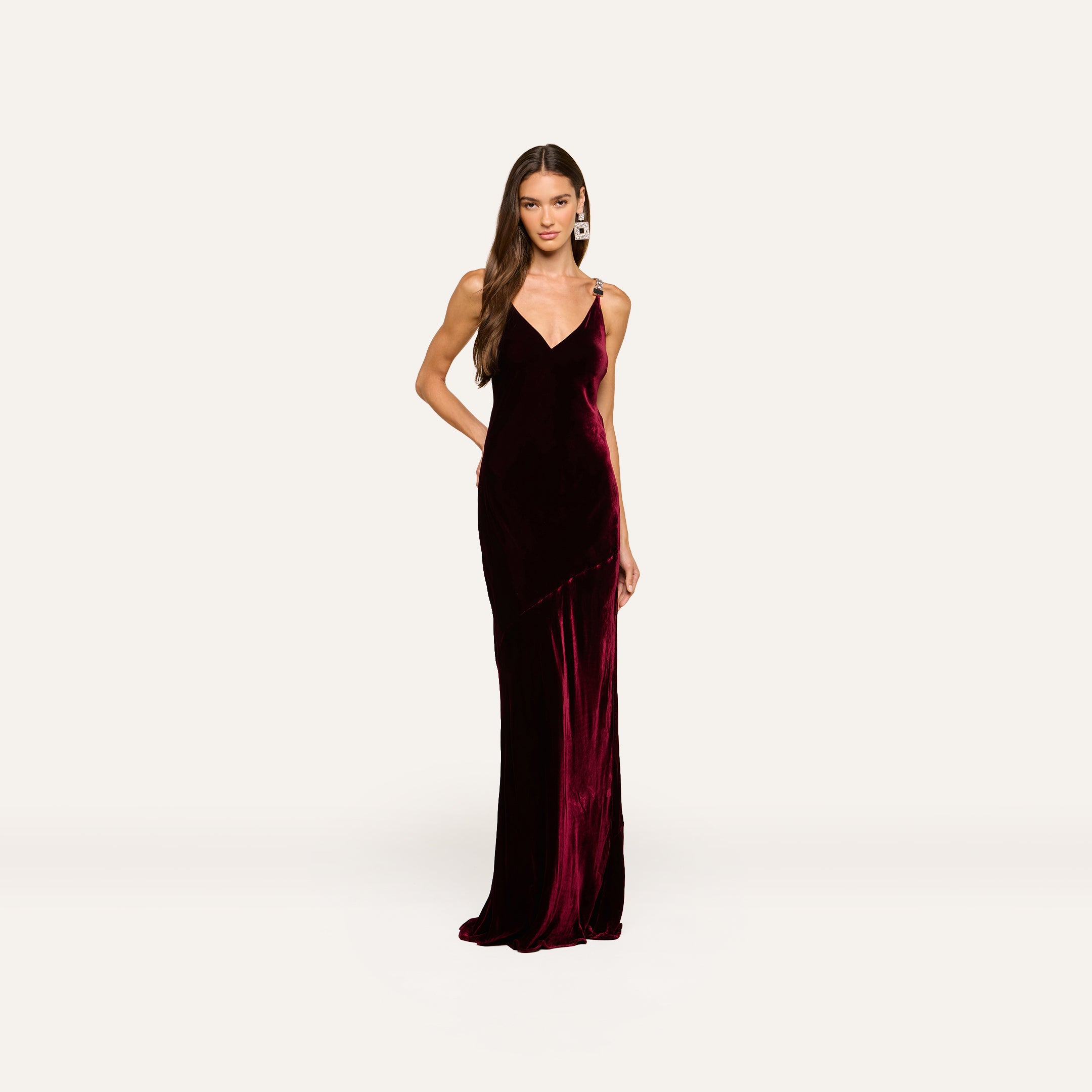 Saint Velvet Gown in Deep Port | L'AGENCE