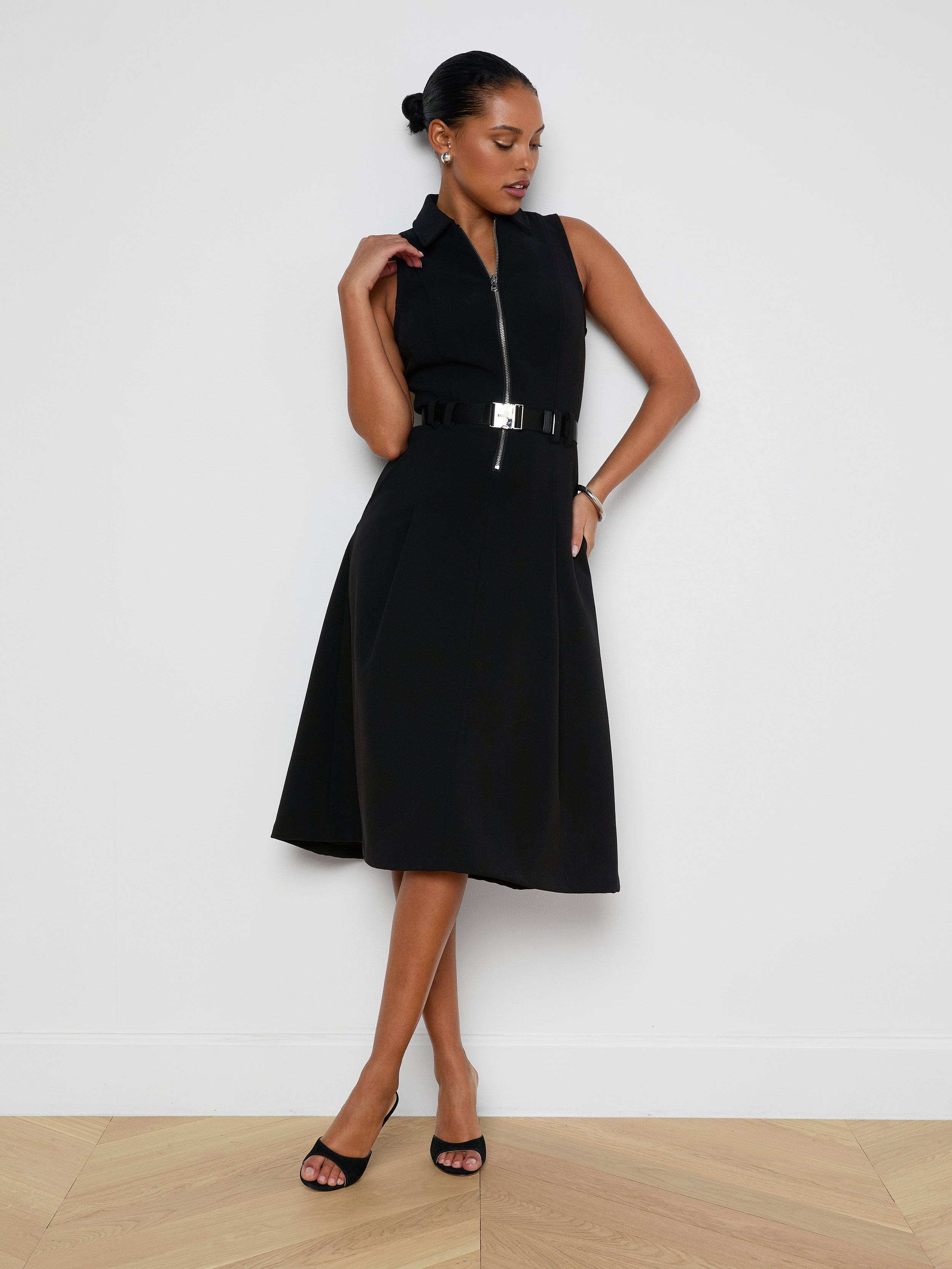 L'agence Women's Kylo Shirt Dress - Black - Casual Dresses