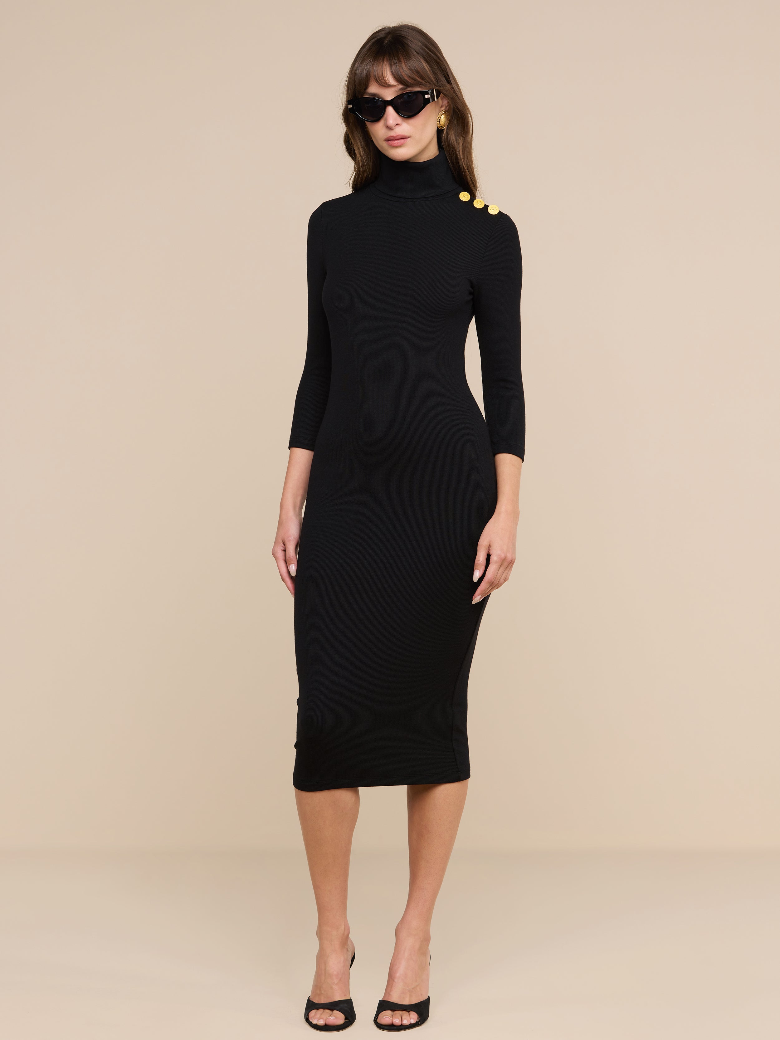 black turtleneck dress near me Lauren Turtleneck Maxi Dress