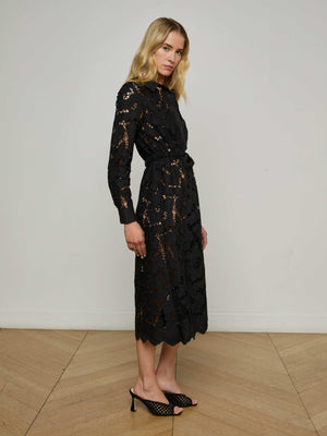 Robe chemise en dentelle Emilio