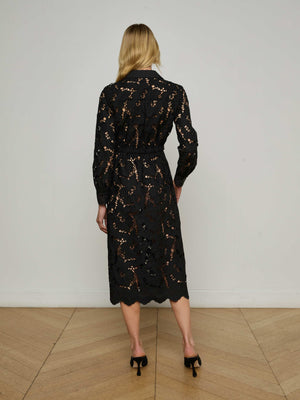 Robe chemise en dentelle Emilio