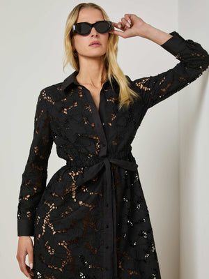 Robe chemise en dentelle Emilio