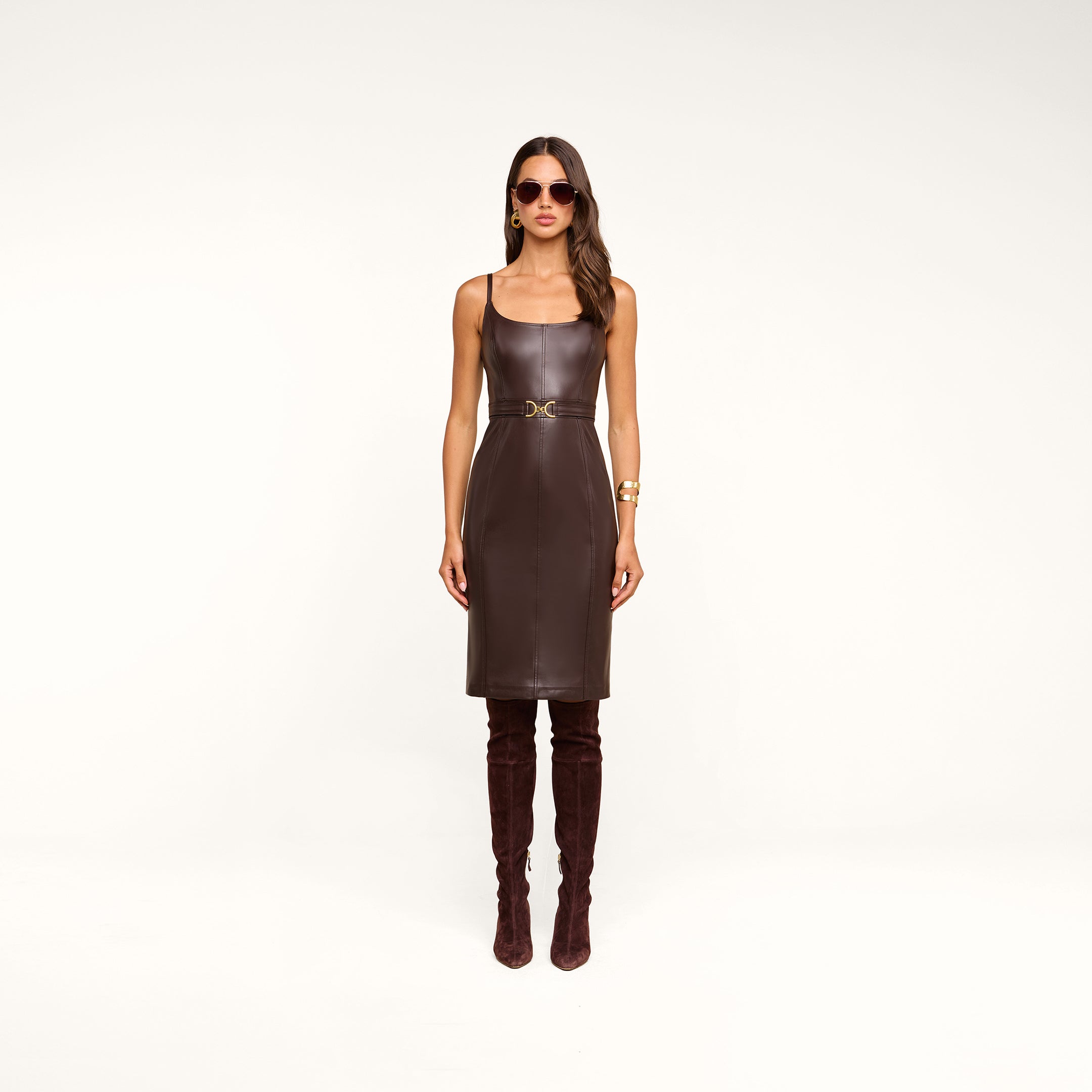 l'agence leather dress Halia Vegan in Coffee Bean lengthening polish while still Shop Paper Heart Wholesale collection:R26 Color:Dove