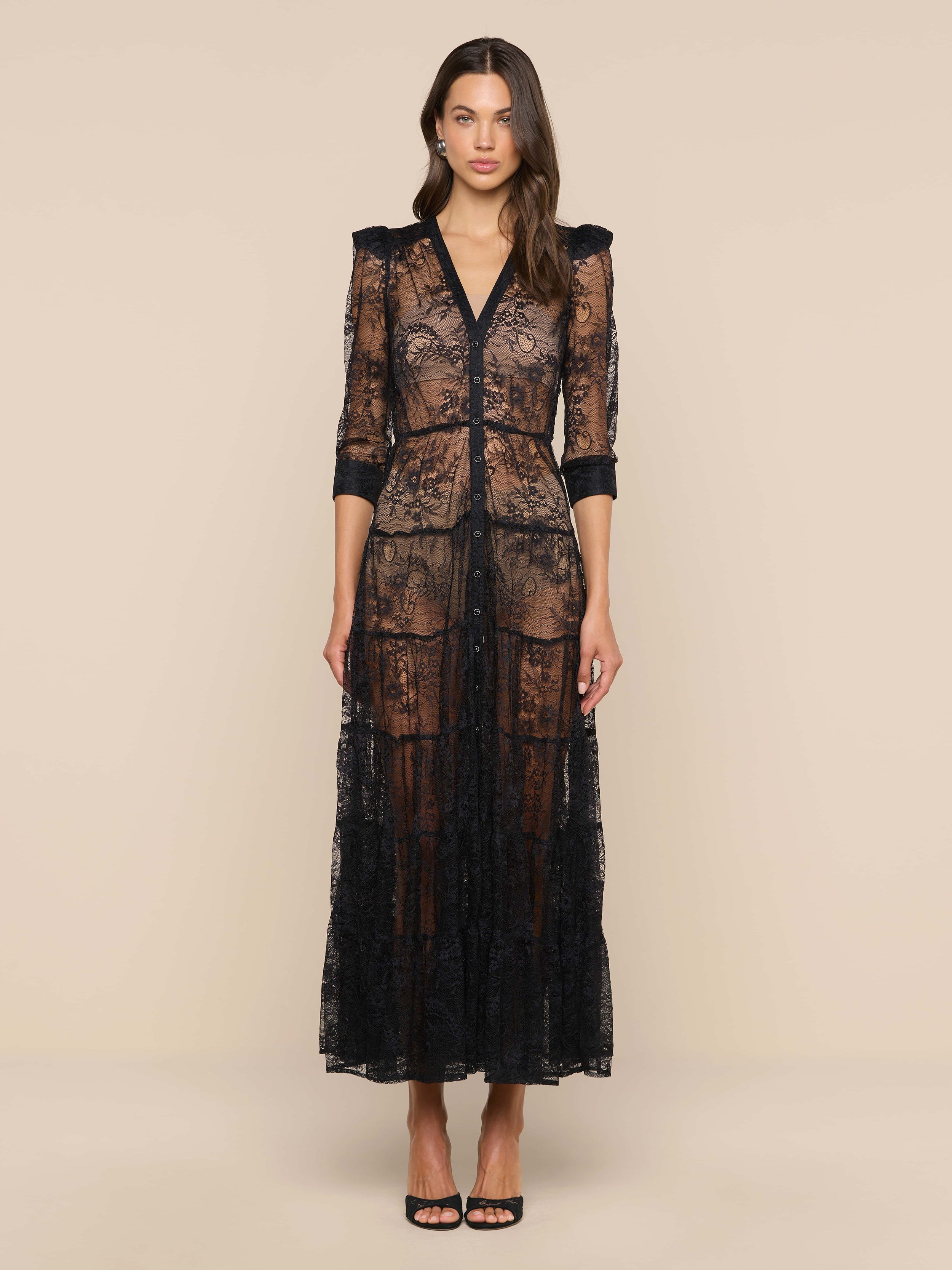 L'AGENCE Seraphina Lace Dress - Black L'AGENCE Seraphina Lace Dress - Black