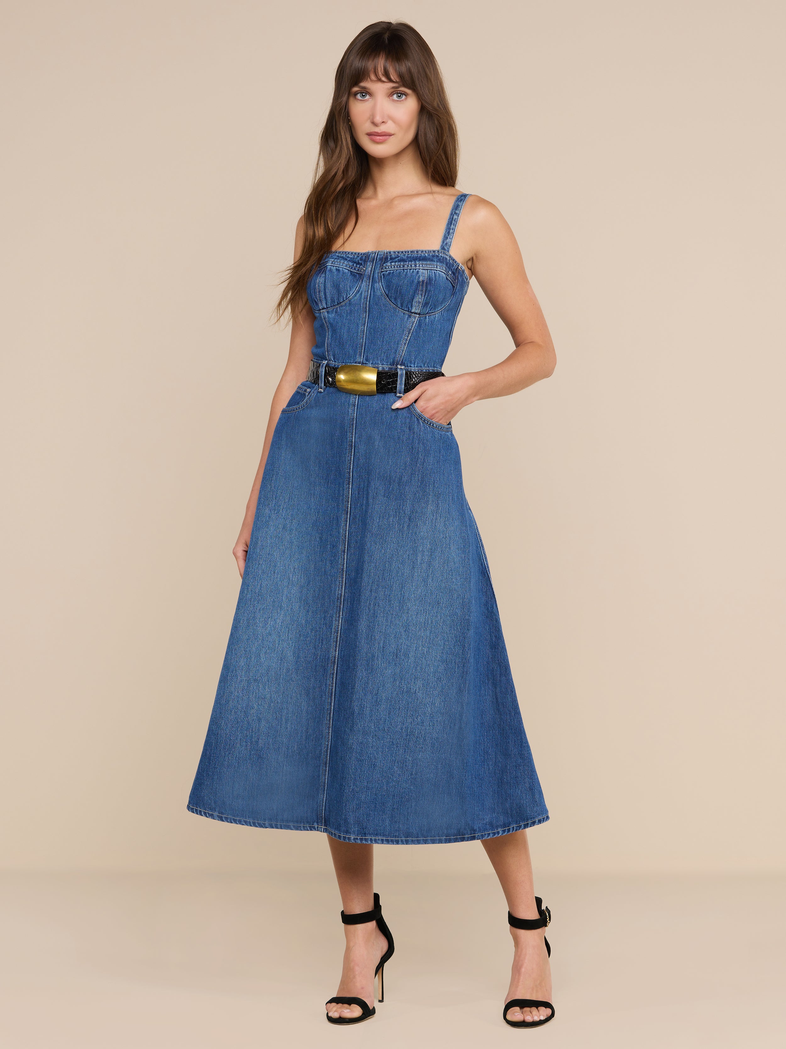 l'agence denim dress L'AGENCE Idy Denim Dress