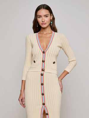 Irvin Pointelle Knit Cardigan cardigan L'AGENCE