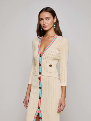 Irvin Pointelle Knit Cardigan cardigan L'AGENCE