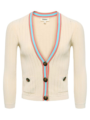 Irvin Pointelle Knit Cardigan cardigan L'AGENCE