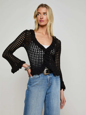 Solaris Crocheted Cardigan cardigan L'AGENCE