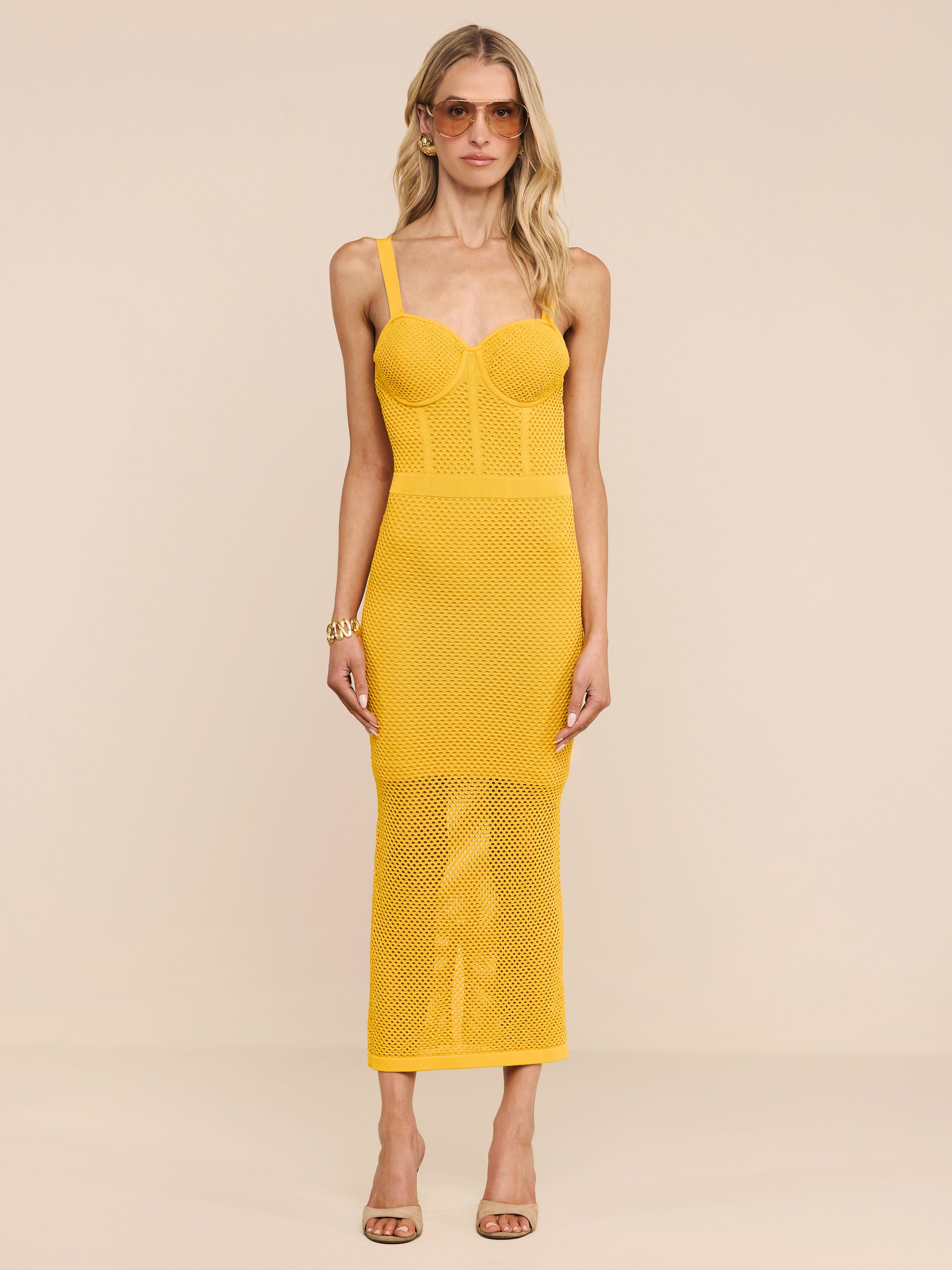 kaileigh tasha knit dress yellow | Dresses | Kaileigh Nwt Buttery yellow textured knit midi dress with a flattering fit L'AGENCE - Michelle Knit Dress