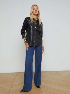 Avina Leather Shirt shirt L'AGENCE