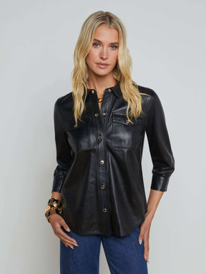 Avina Leather Shirt shirt L'AGENCE