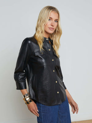 Avina Leather Shirt shirt L'AGENCE