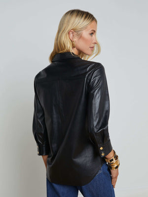 Avina Leather Shirt shirt L'AGENCE