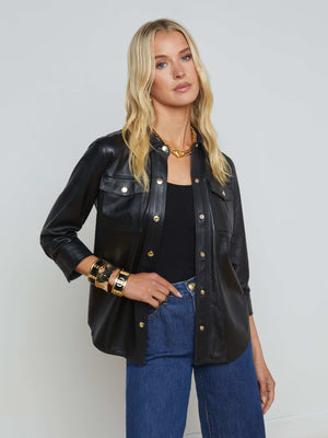 Avina Leather Shirt shirt L'AGENCE