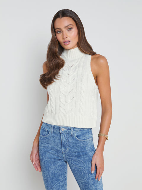 Bellini Cable-Knit Turtleneck pullover L'AGENCE   