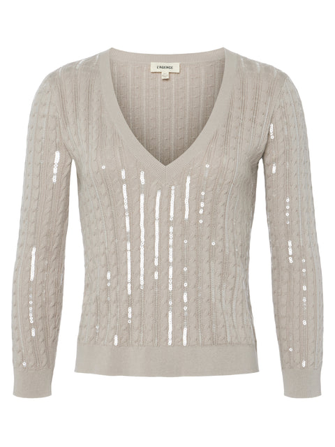 Trinity Sequin Stripe Sweater pullover L'AGENCE Sale   