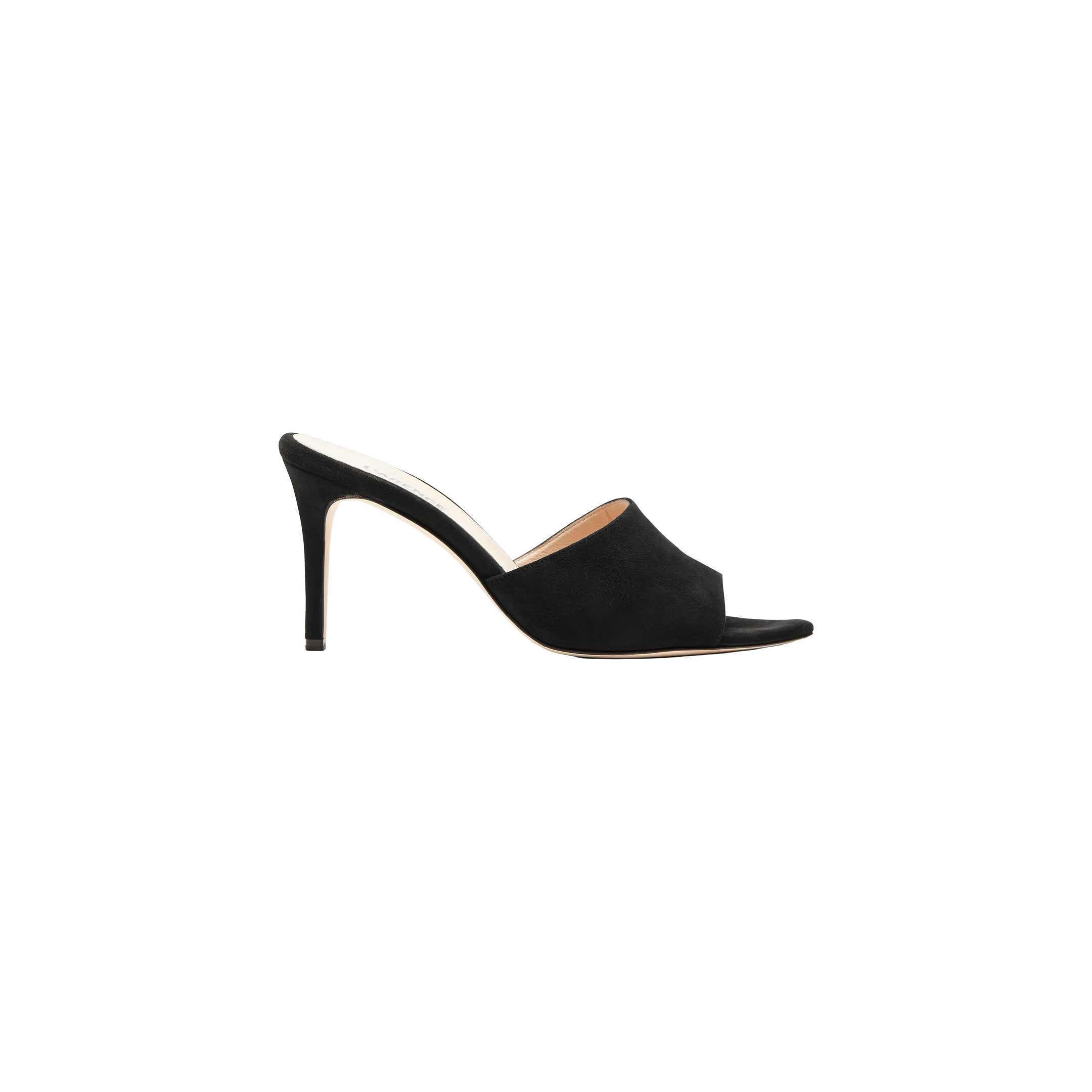 Lolita Suede Open-Toe Mule in Black Suede | L'AGENCE