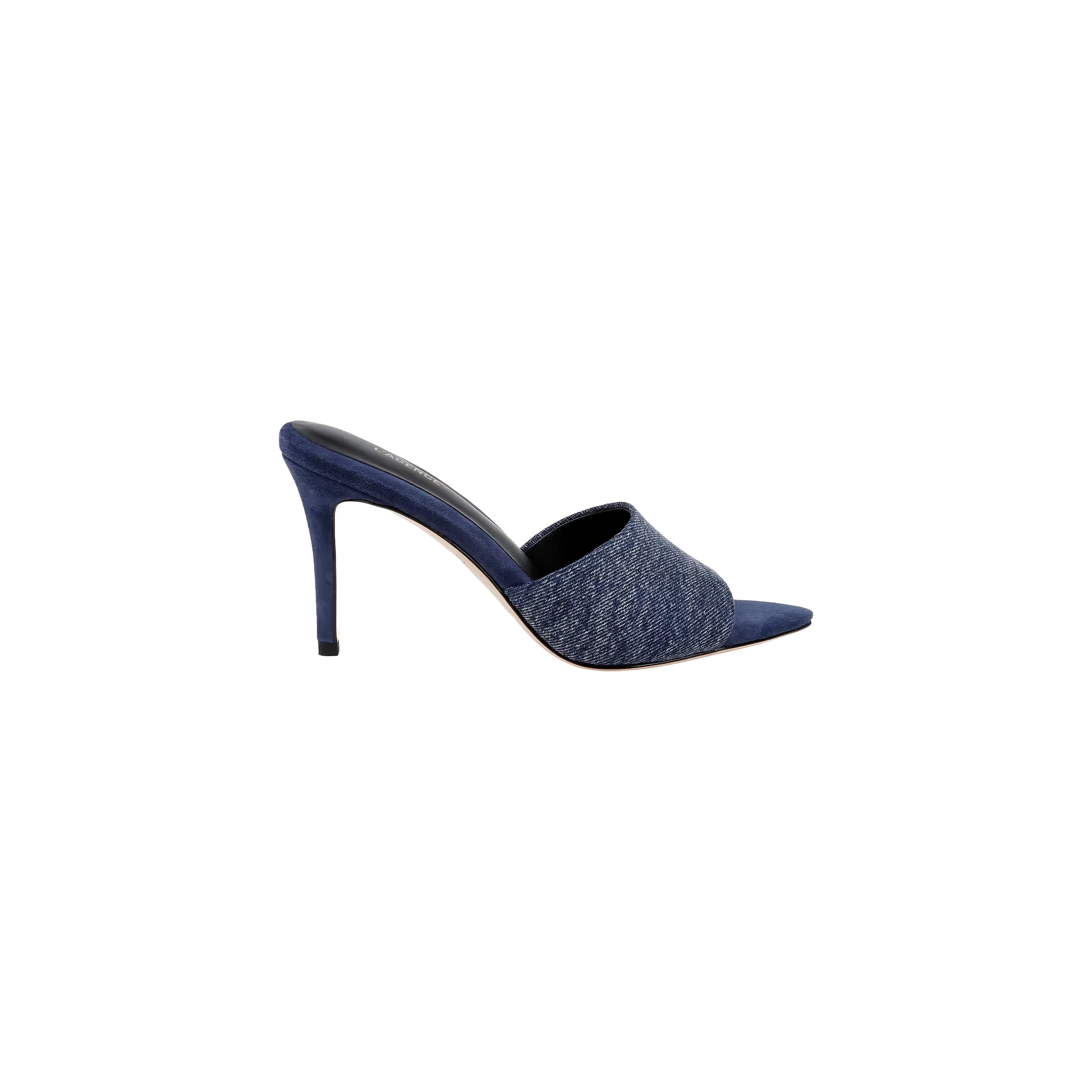 Lolita Denim Open-Toe Mule in Dark Denim | L'AGENCE