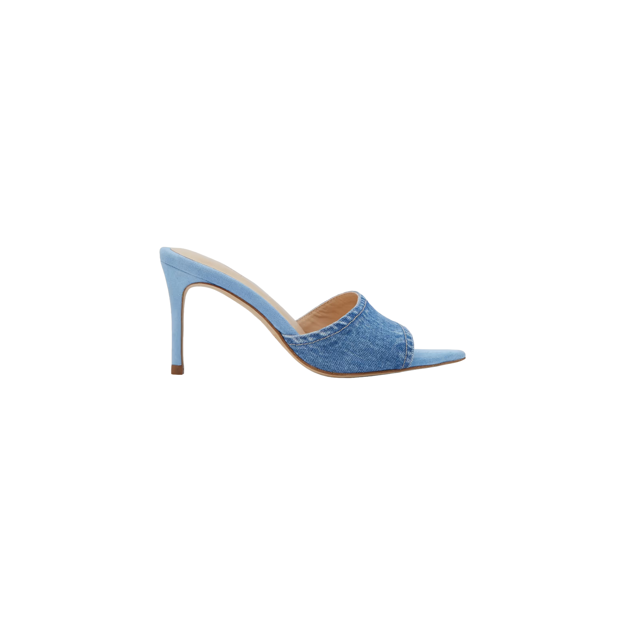Lolita Denim Open-Toe Mule in Light Blue Denim | L'AGENCE