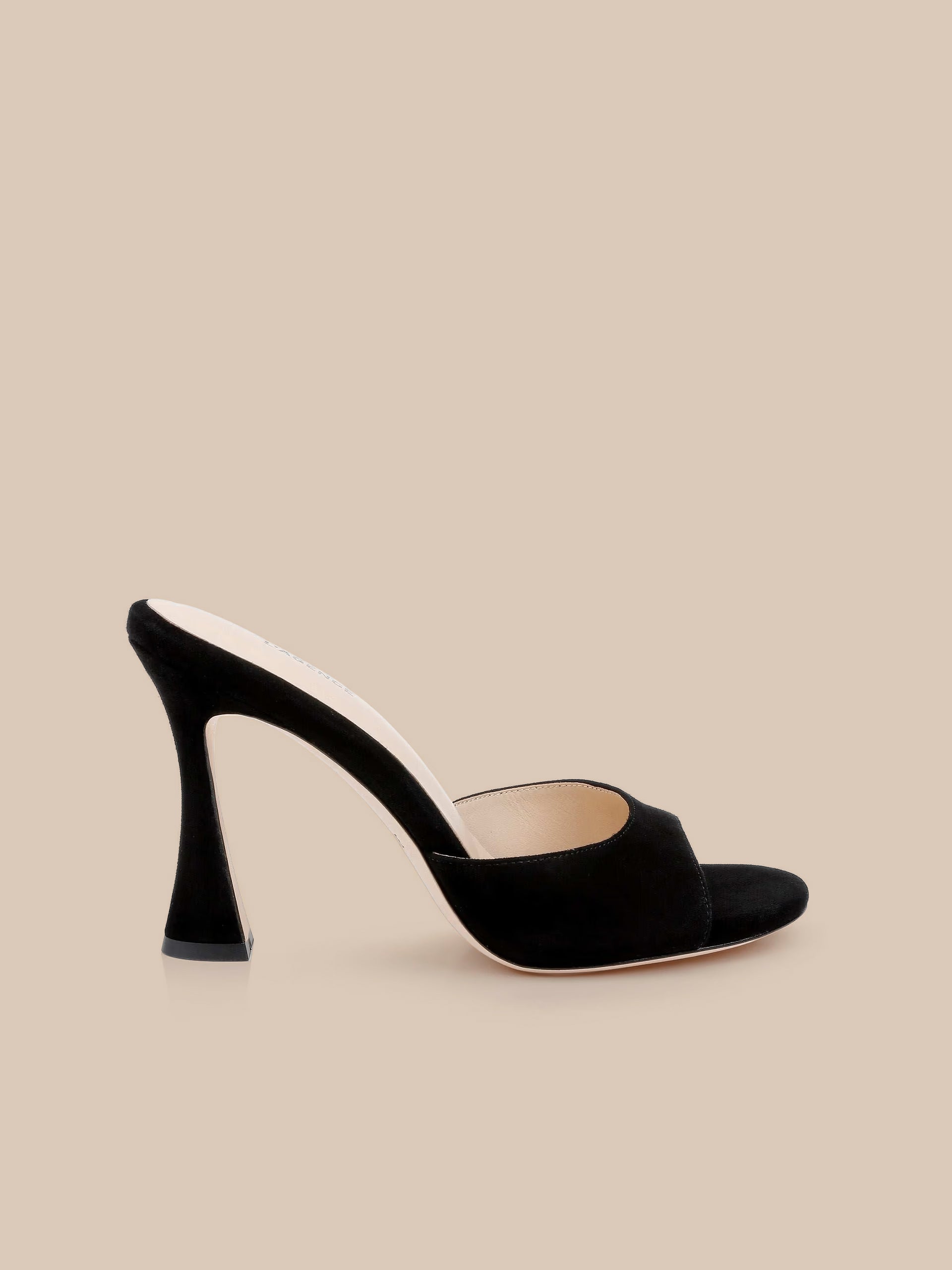 Avery Suede Open-Toe Mule in Black Suede | L'AGENCE