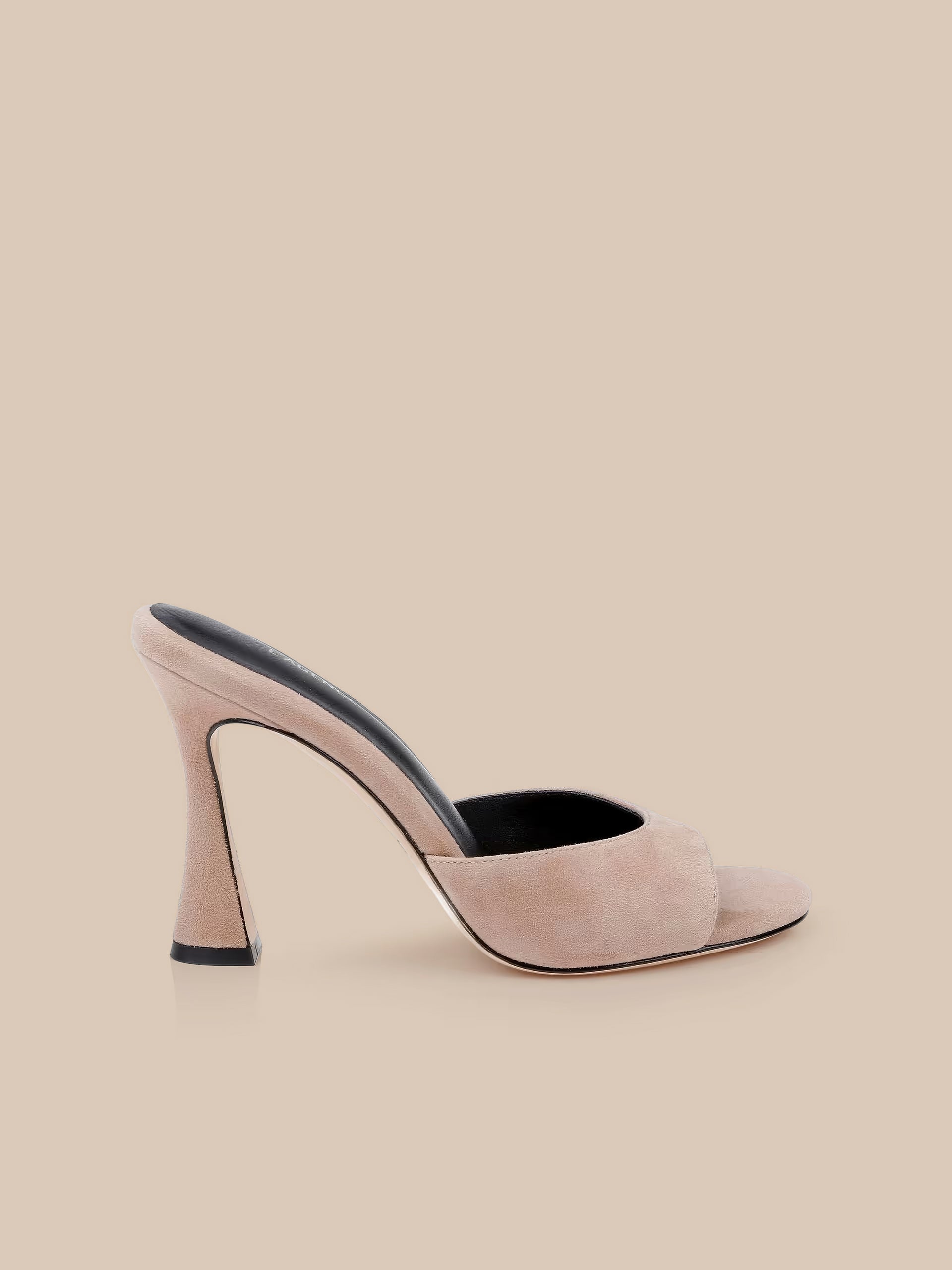 Avery Suede Open-Toe Mule in Cappuccino Suede | L'AGENCE