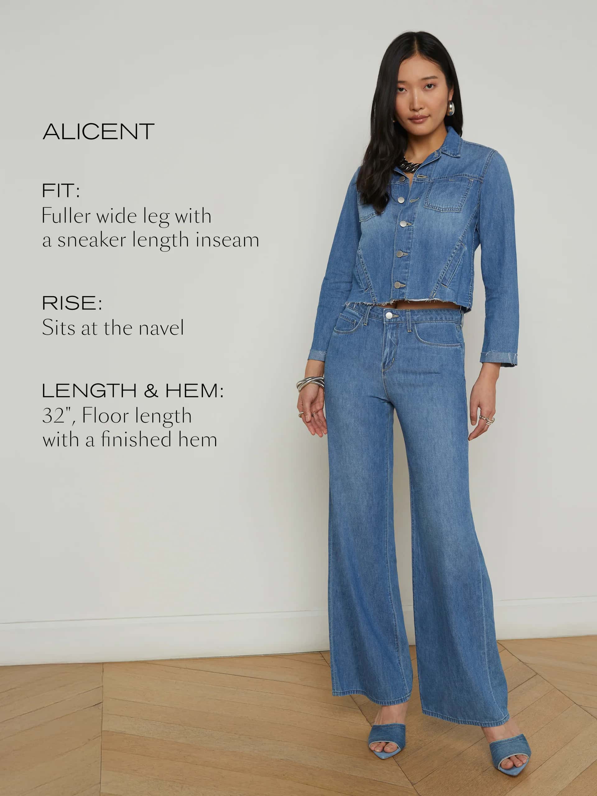 Alicent Wide-Leg Jean in Stokes L'AGENCE - Main Image