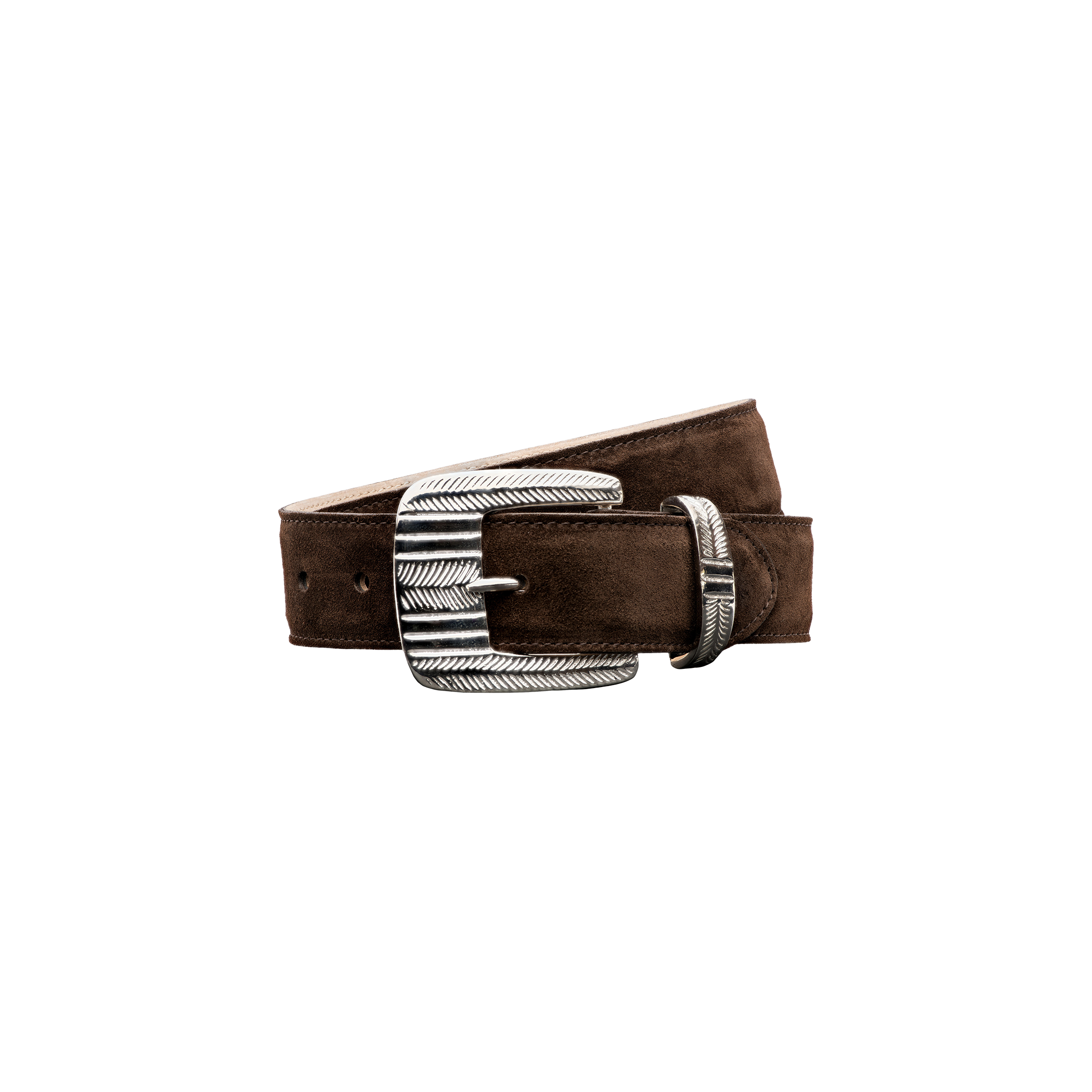 Aya Suede Belt in Chocolate Brown | L'AGENCE