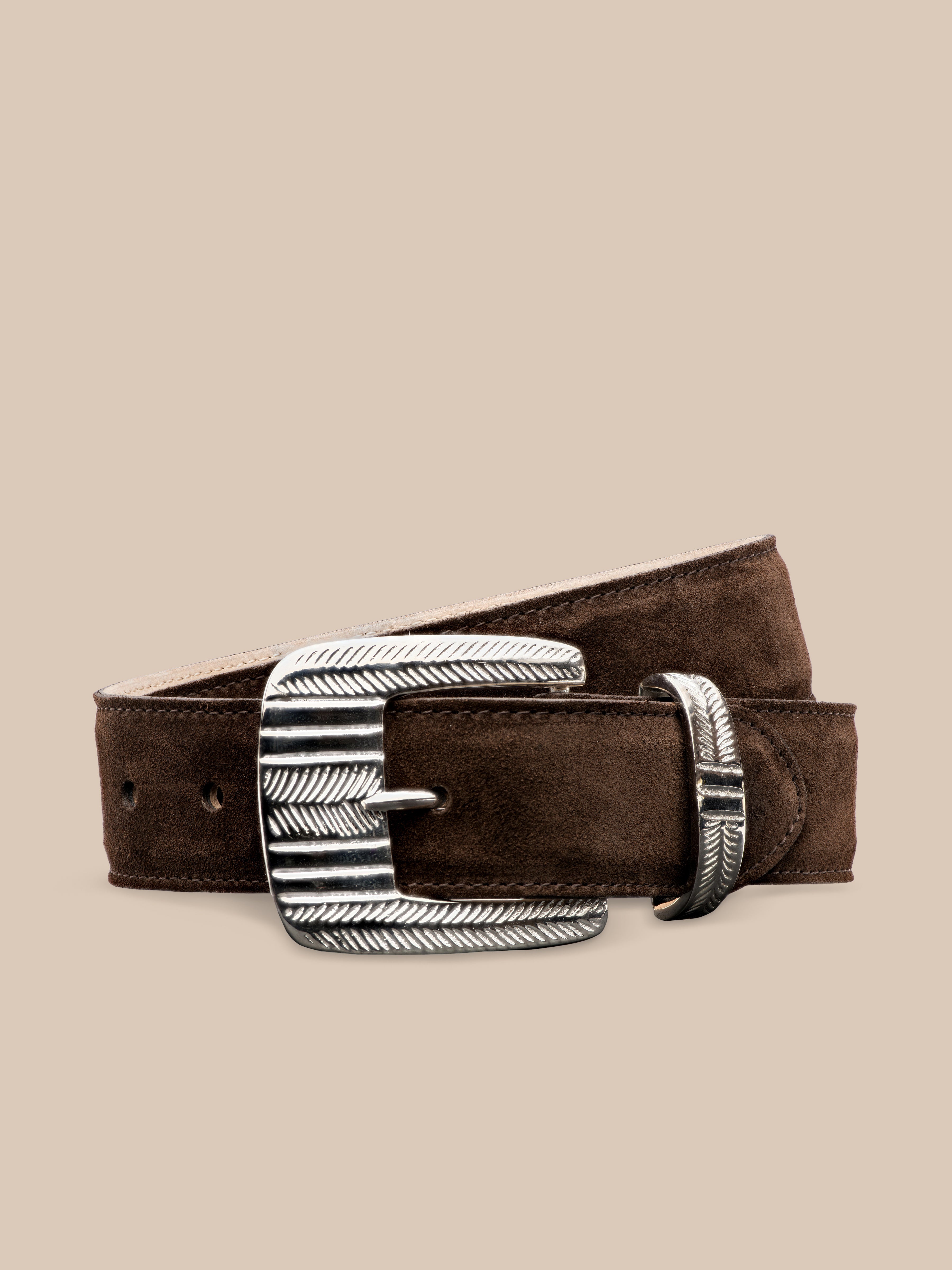 Aya Suede Belt in Chocolate Brown | L'AGENCE