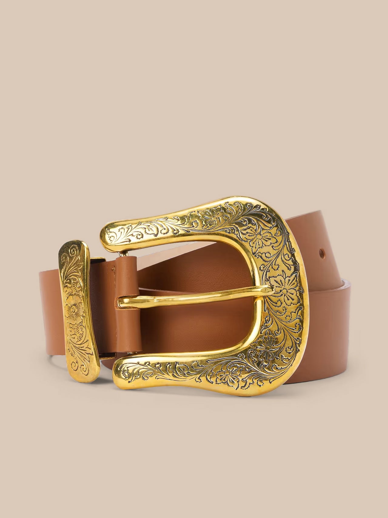Ximena Belt in Tan Smooth | L'AGENCE