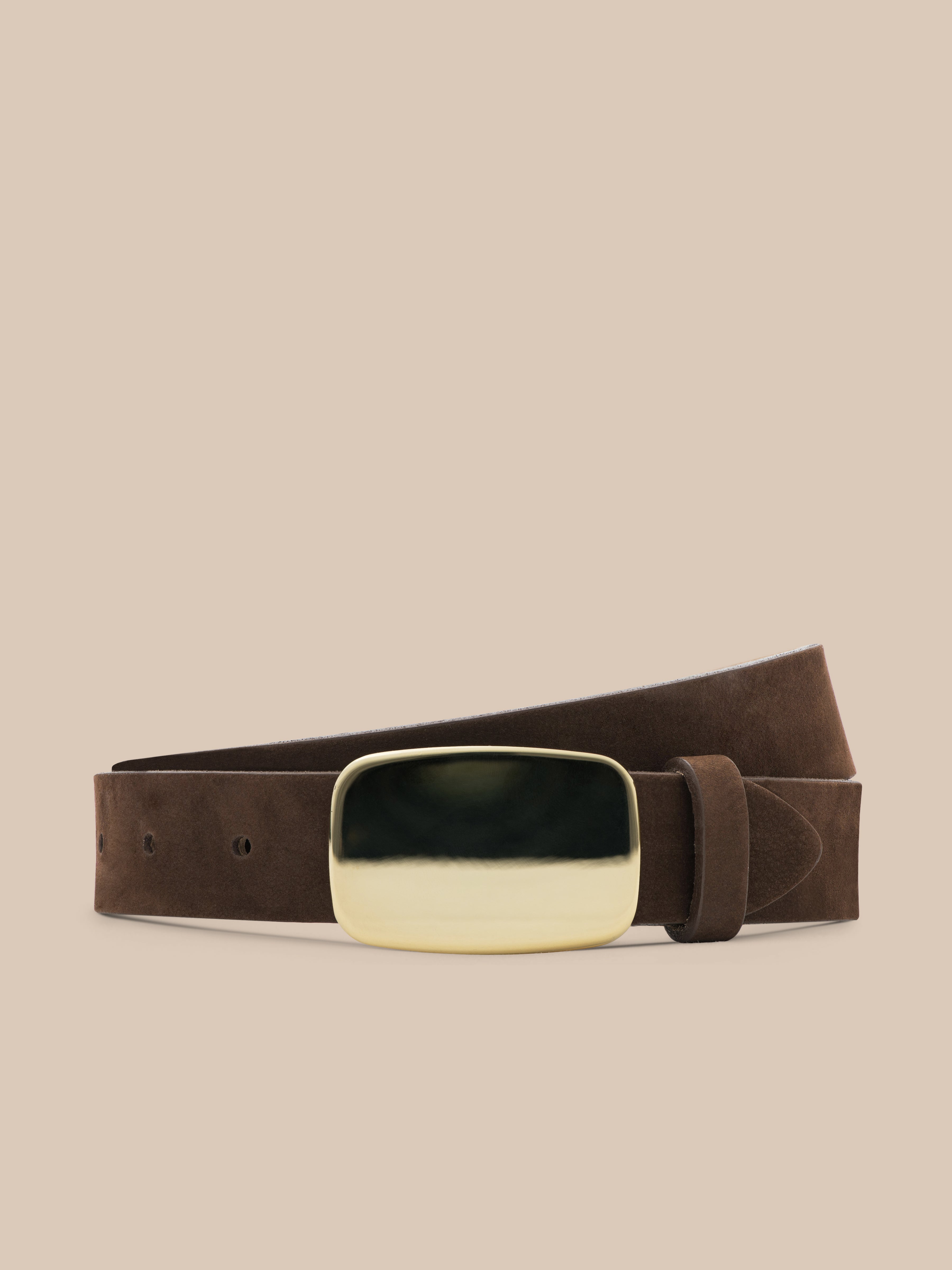 Hennie Suede Belt in Chocolate Nubuck | L'AGENCE
