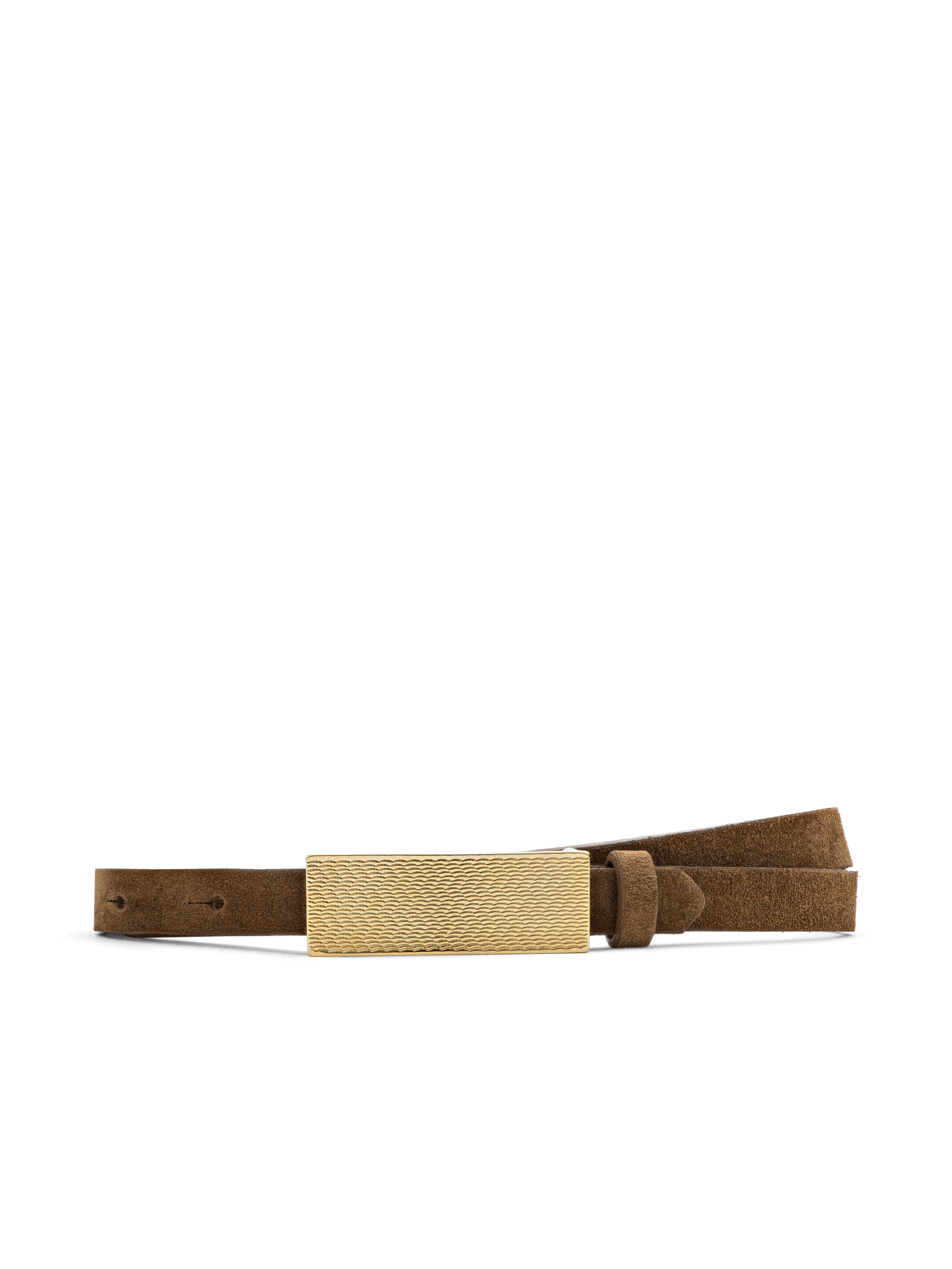 Elyse Suede Belt in Tan Suede | L'AGENCE
