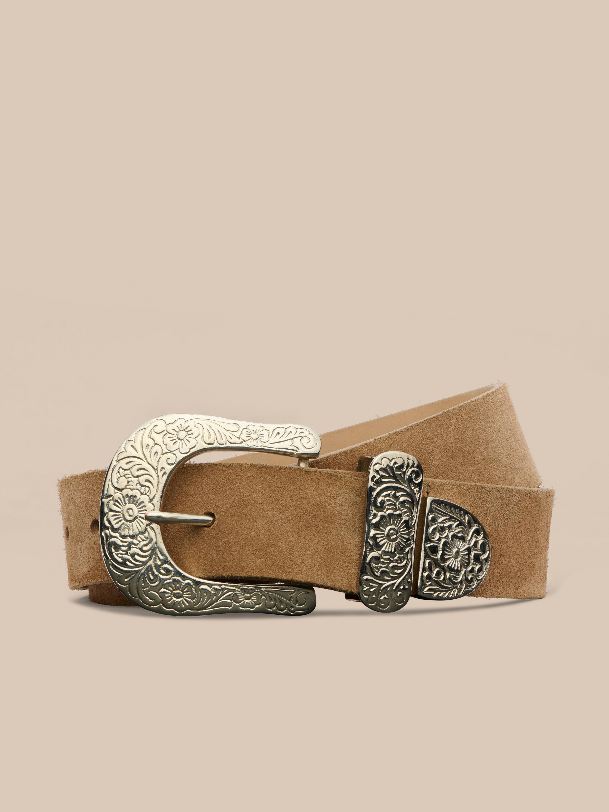 Otera Leather Belt in Cappuccino | L'AGENCE