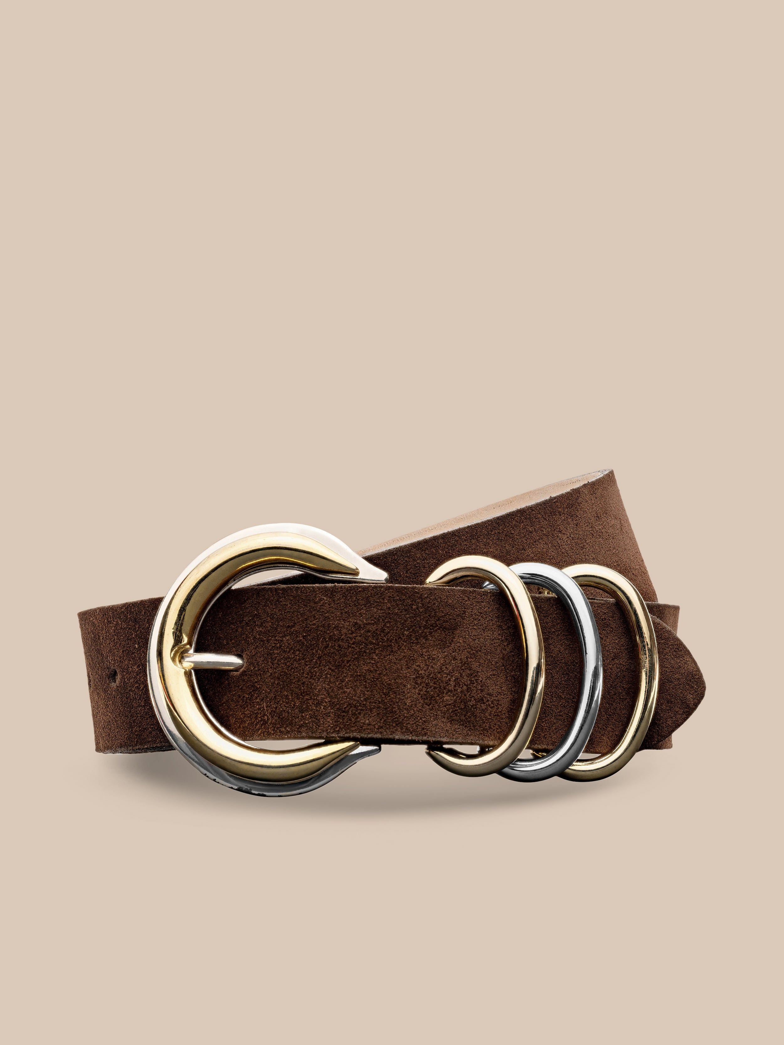 Tobar Suede Belt in Chocolate | L'AGENCE