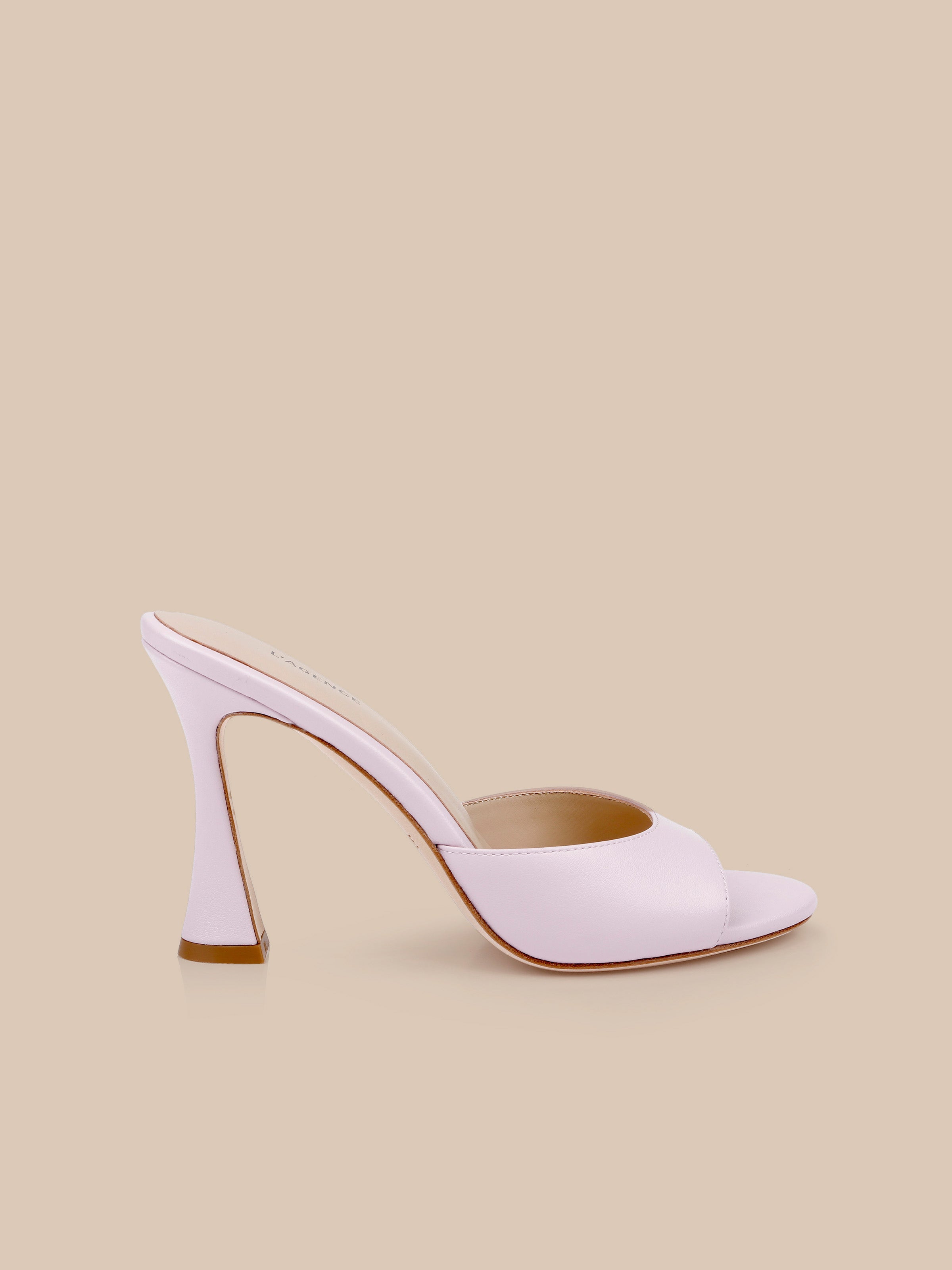 Avery Leather Open-Toe Mule in Ice Leather | L'AGENCE