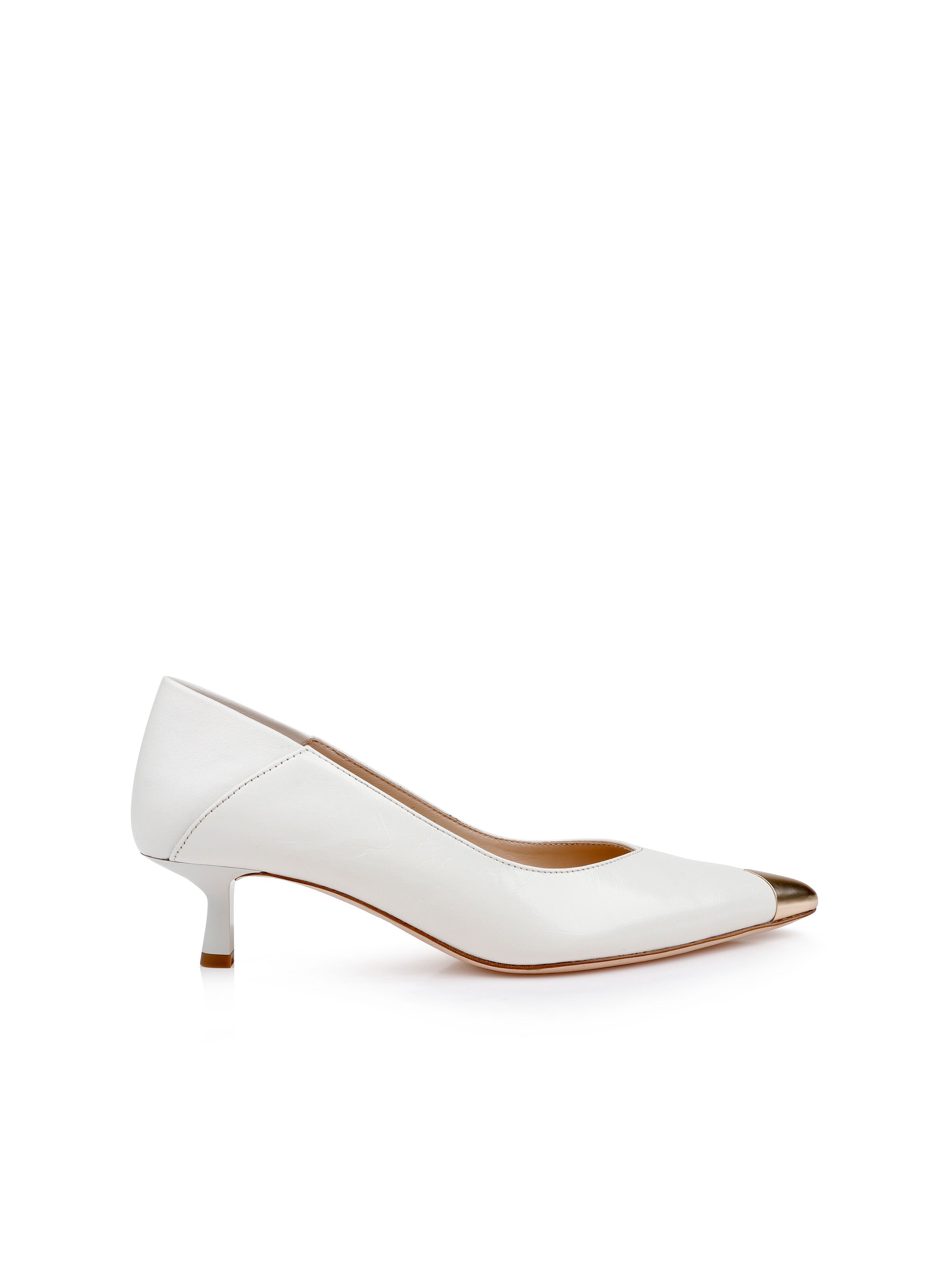 Garlan Kitten-Heel Pump in Pearl Leather | L'AGENCE