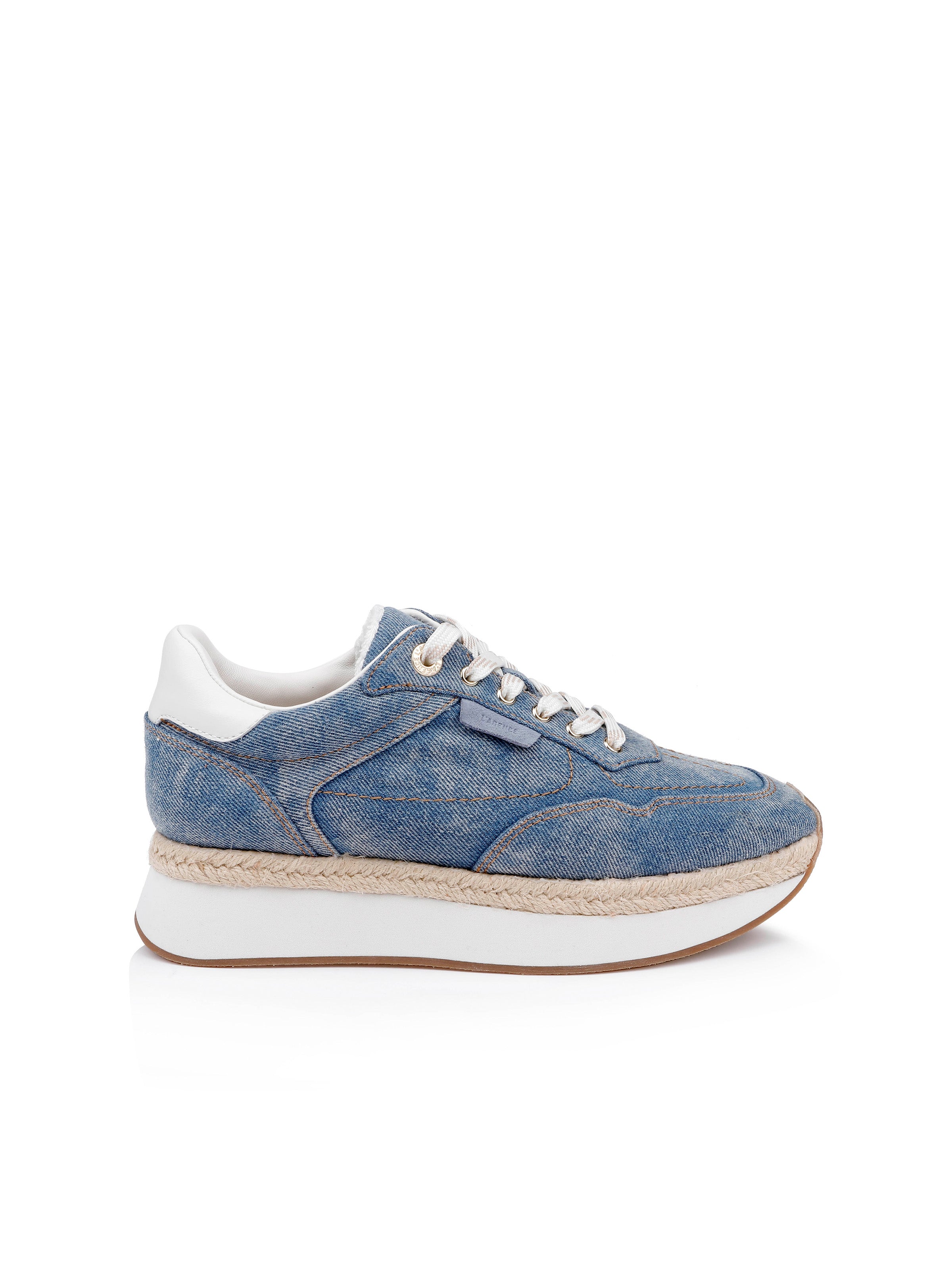 Ivone Platform Sneaker in Light Denim | L'AGENCE