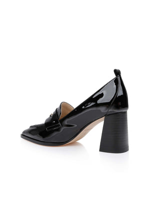 Mallory Leather Block-Heel Loafer