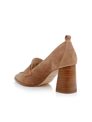 Mallory Suede Block-Heel Loafer