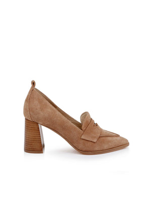 Mallory Suede Block-Heel Loafer