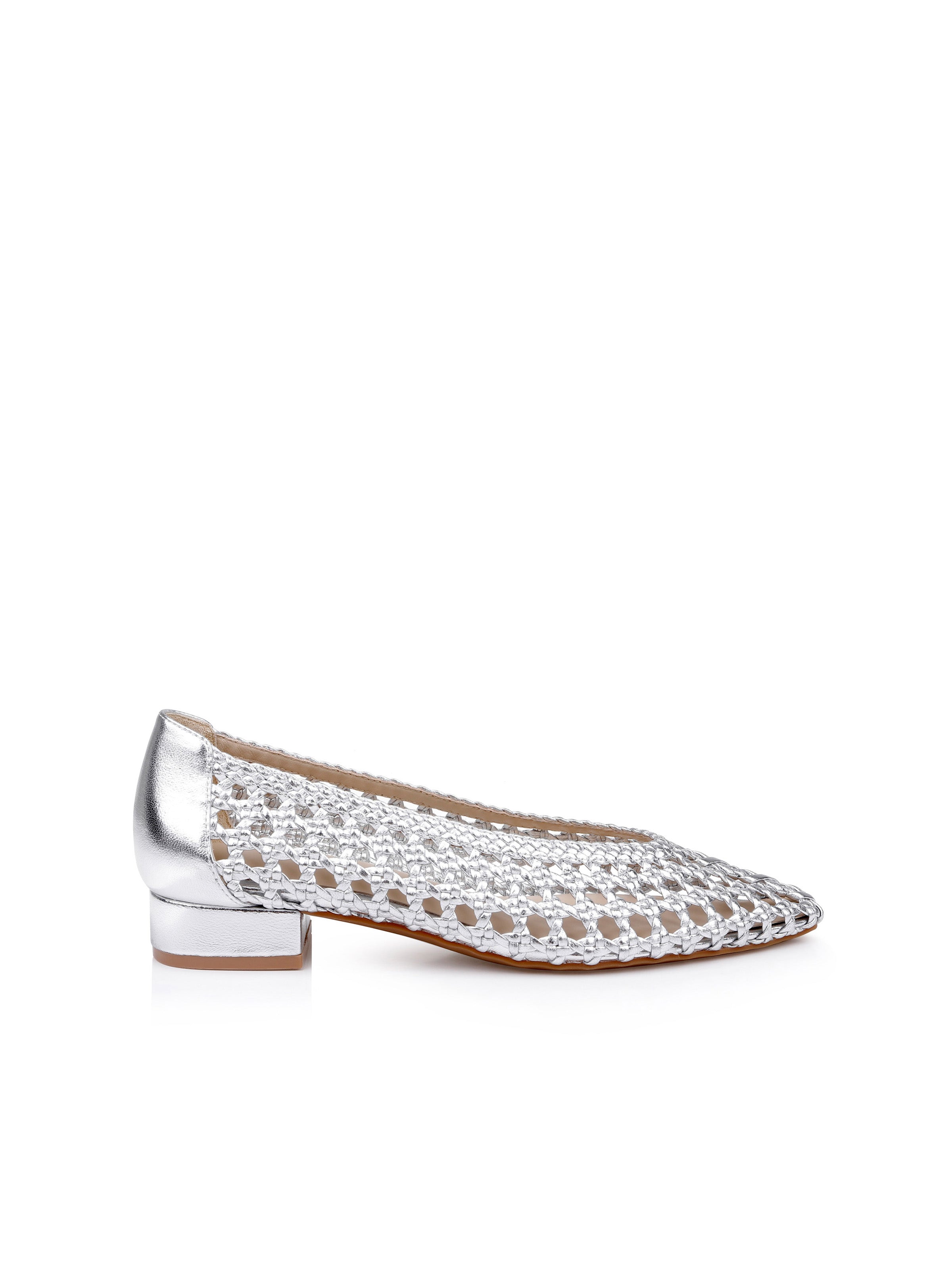 L'AGENCE Alsace Ballet Flat In Silver Leather L'AGENCE Alsace Ballet Flat In Silver Leather