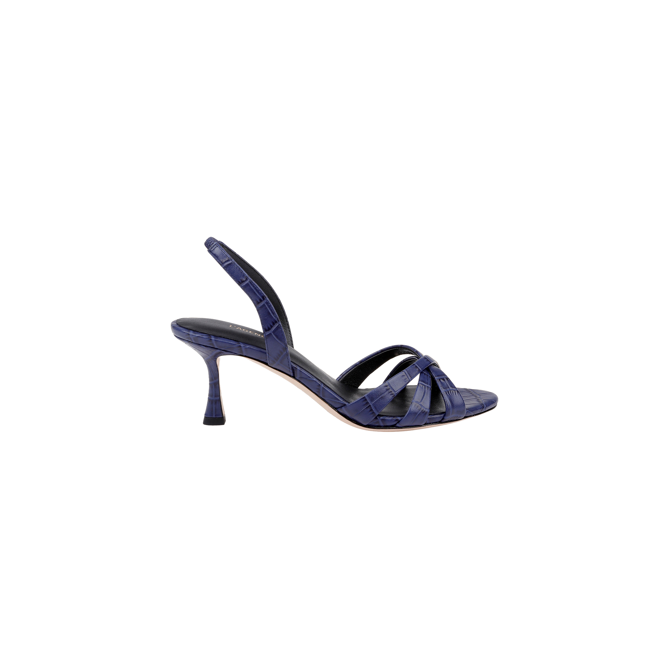 Colwill Slingback Sandal in Midnight Croco | L'AGENCE